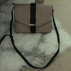 Kate spade taupe and black leather bow bag